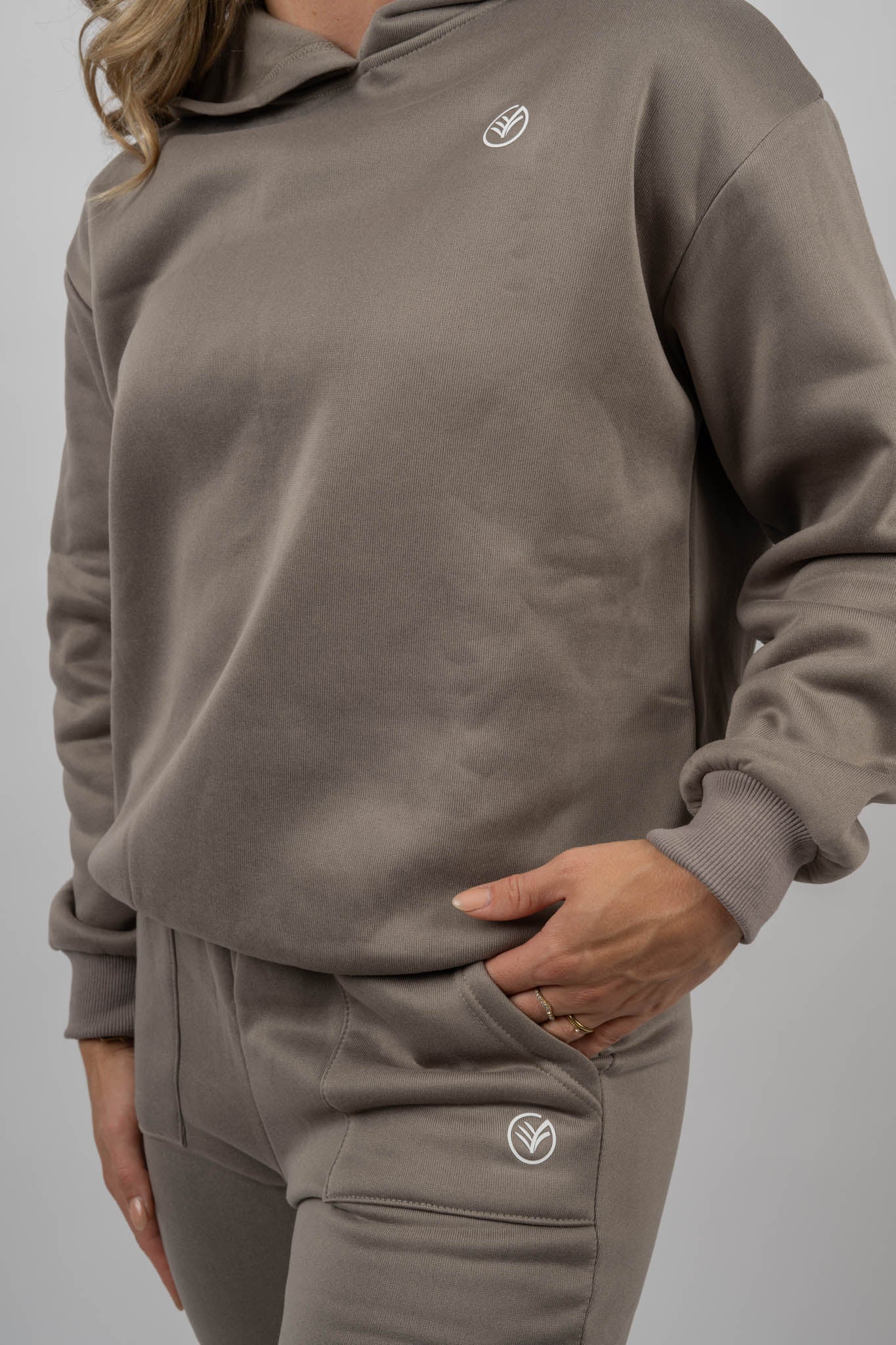 taupe hoodie & jogger set | women’s premium athleisure set | galvis sports