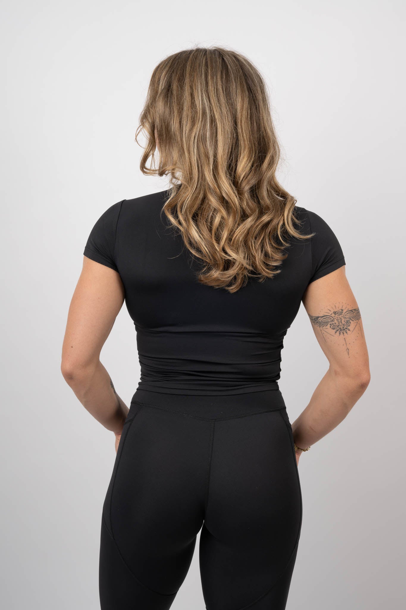 seamless legging set – black | women’s sculpting gym set | galvis sports