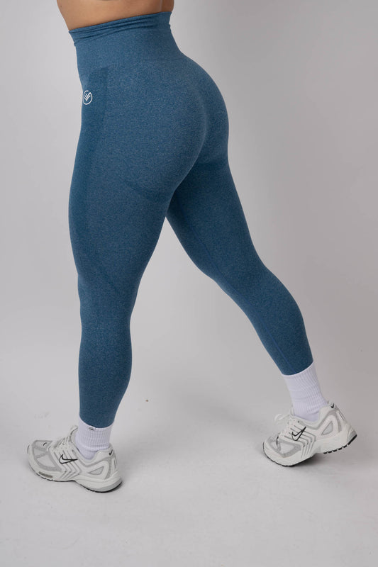Seamless High-Waist Leggings (Blue Melange)