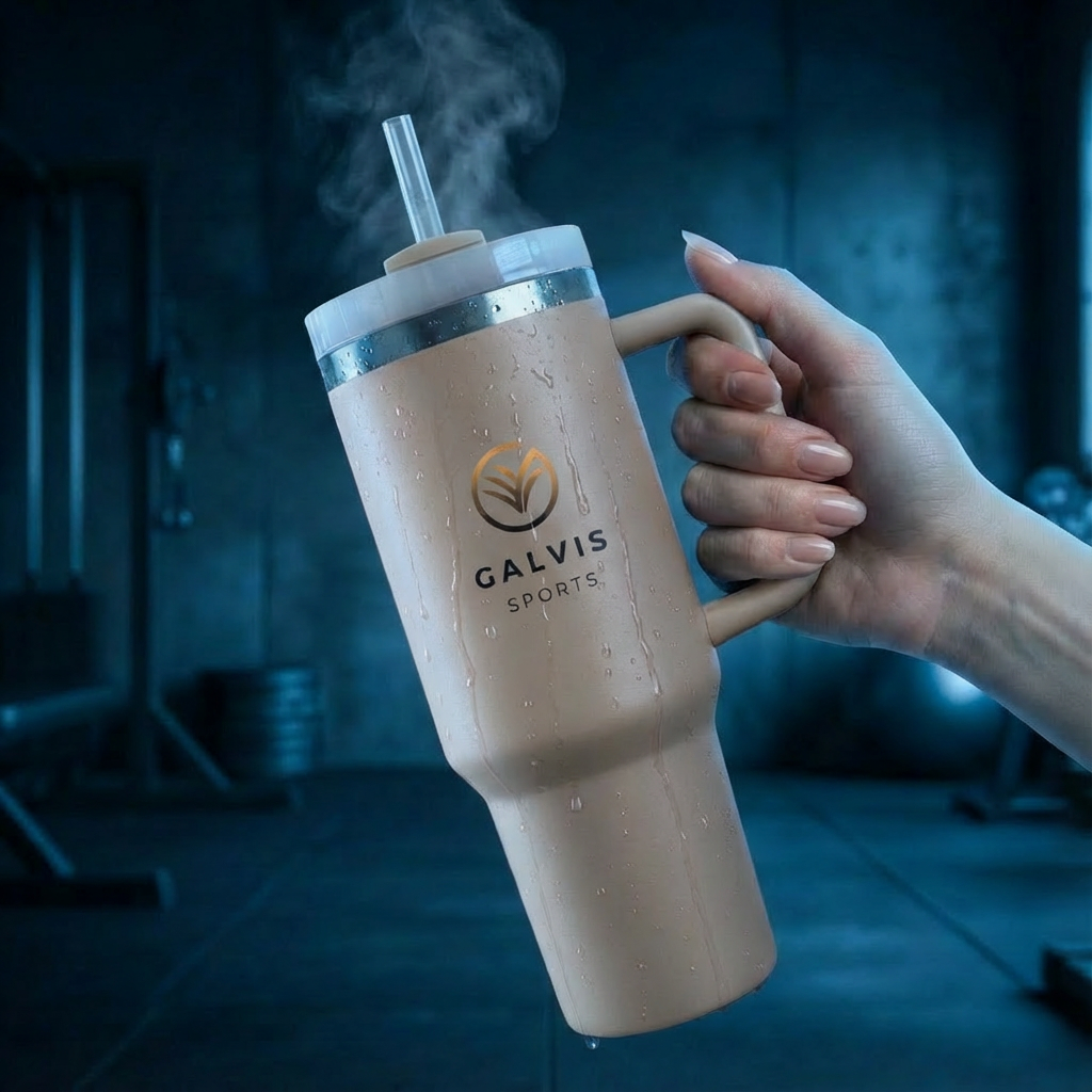 brown 1.2l sports tumbler | large insulated gym water bottle | galvis sports