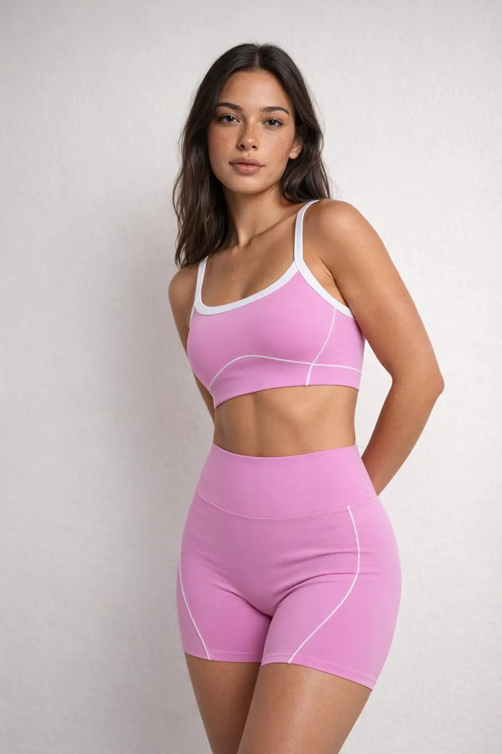 beha- en shortset – roze | vormgevende gymset voor dames | galvis sports