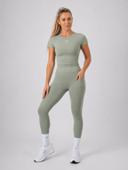Seamless Legging Set – Sage Green | Women’s Sculpting Gym Set | Galvis Sports