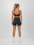 Seamless Ribbed Bra & Training Shorts Set – Black | Sculpting Gym Set | Galvis Sports