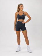 Seamless Ribbed Bra & Training Shorts Set – Black | Sculpting Gym Set | Galvis Sports