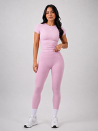 Seamless Legging Set – Light Pink | Women’s Sculpting Gym Set | Galvis Sports