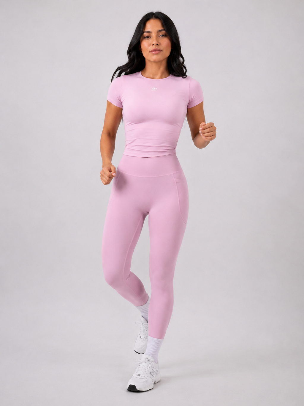 Seamless Legging Set – Light Pink | Women’s Sculpting Gym Set | Galvis Sports