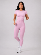 Seamless Legging Set – Light Pink | Women’s Sculpting Gym Set | Galvis Sports