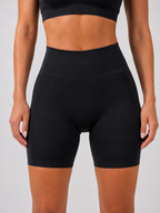 Conjunto de sujetador deportivo sin costuras y shorts de entrenamiento – Negro | Conjunto de gimnasio moldeador | Galvis Sports