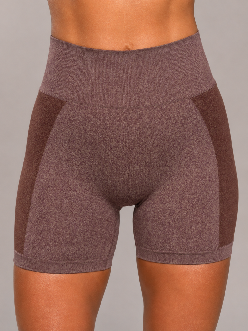 Seamless Performance Shorts – Brown | Sculpting High-Waist Fit | Galvis Sports
