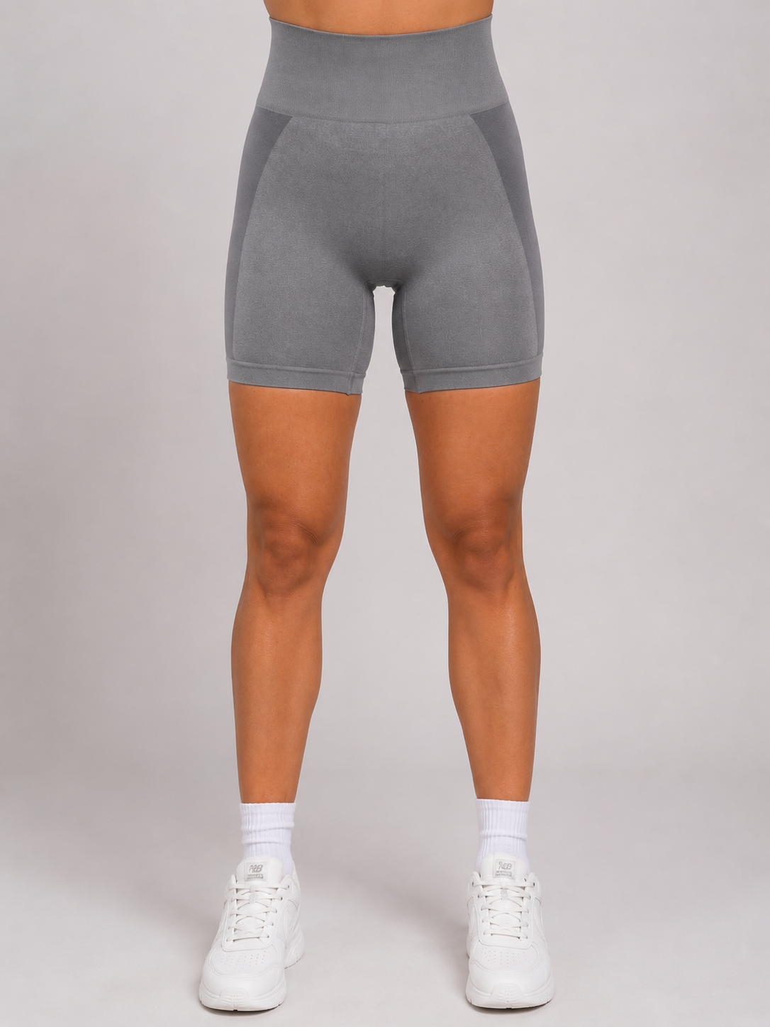 Seamless Performance Shorts – Grey | Sculpting High-Waist Fit | Galvis Sports