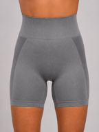 Seamless Performance Shorts – Grey | Sculpting High-Waist Fit | Galvis Sports