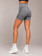 Seamless Performance Shorts – Grey | Sculpting High-Waist Fit | Galvis Sports