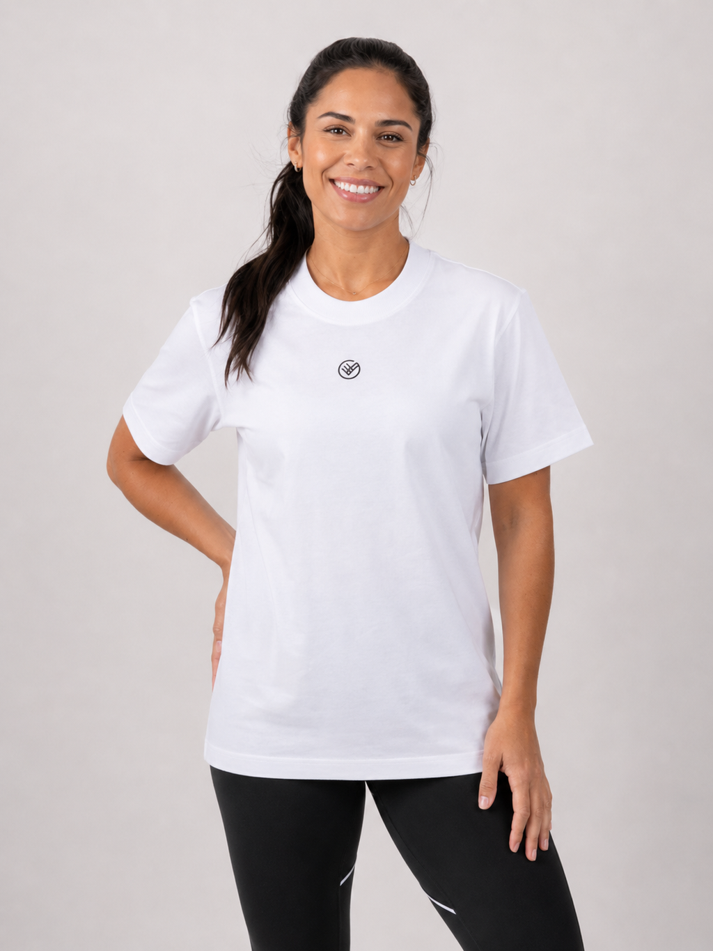 White Big Logo T-Shirt Women | Athletic Streetwear Tee | Galvis Sports