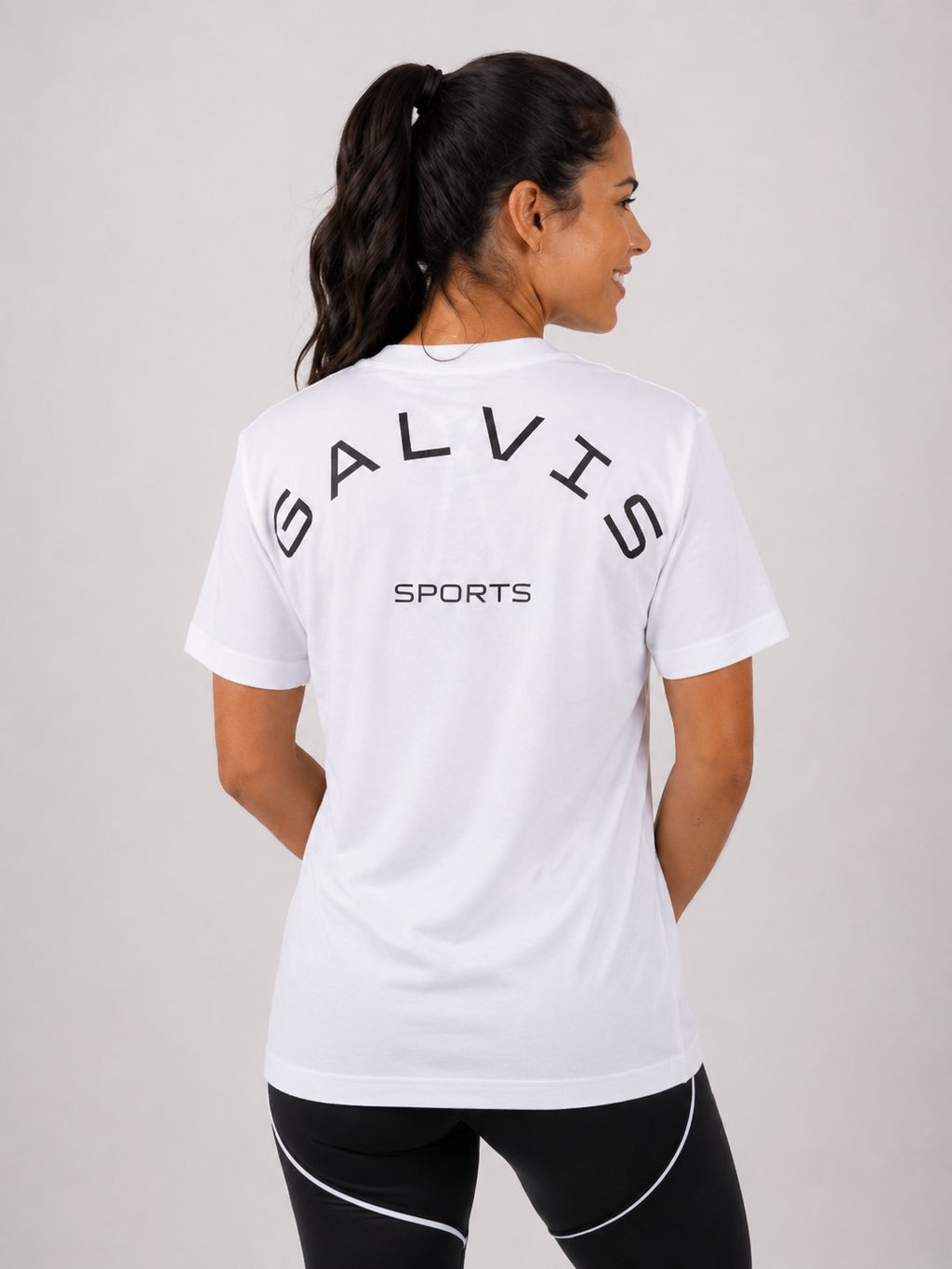 White Big Logo T-Shirt Women | Athletic Streetwear Tee | Galvis Sports