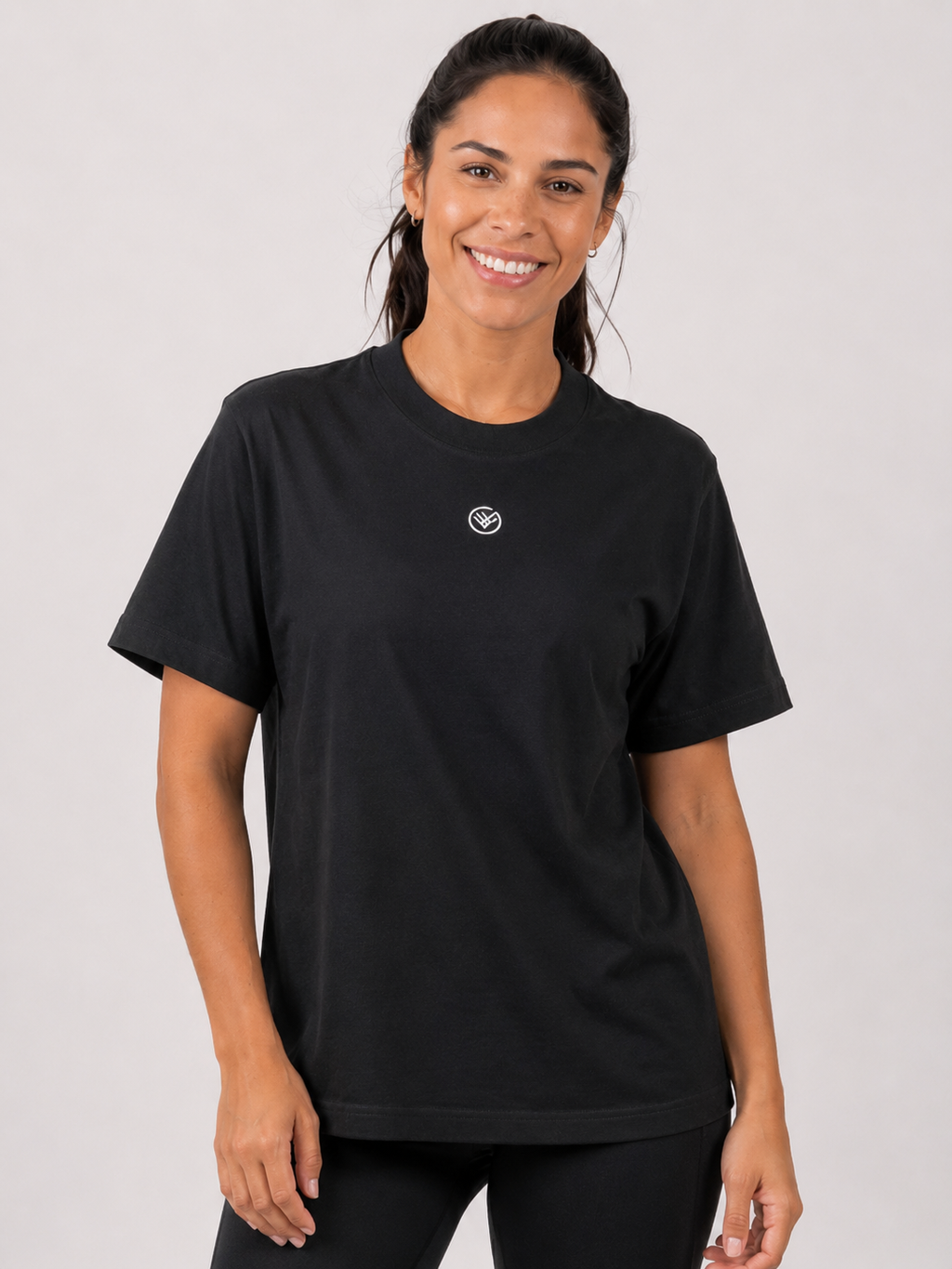 Black Big Logo T-Shirt Women | Athletic Streetwear Tee | Galvis Sports