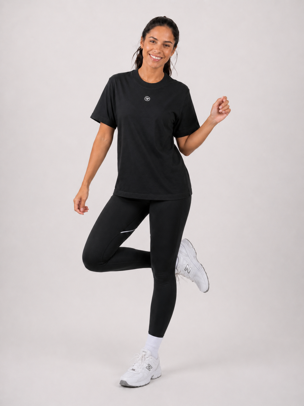 Black Big Logo T-Shirt Women | Athletic Streetwear Tee | Galvis Sports