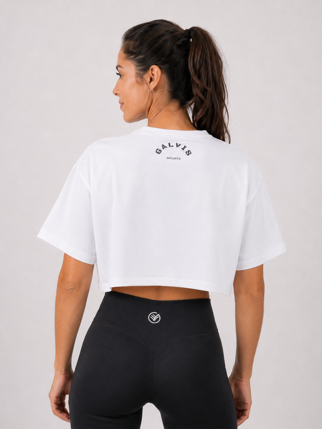 Cropped Training Tee – White | Women’s Athletic Crop Top | Galvis Sports
