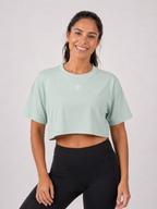 Cropped Training Tee – Mint Green | Women’s Athletic Crop Top | Galvis Sports