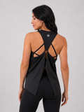 Open Back Performance Tank – Black | Women’s Gym Tank Top | Galvis Sports