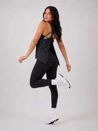 Open Back Performance Tank – Black | Women’s Gym Tank Top | Galvis Sports