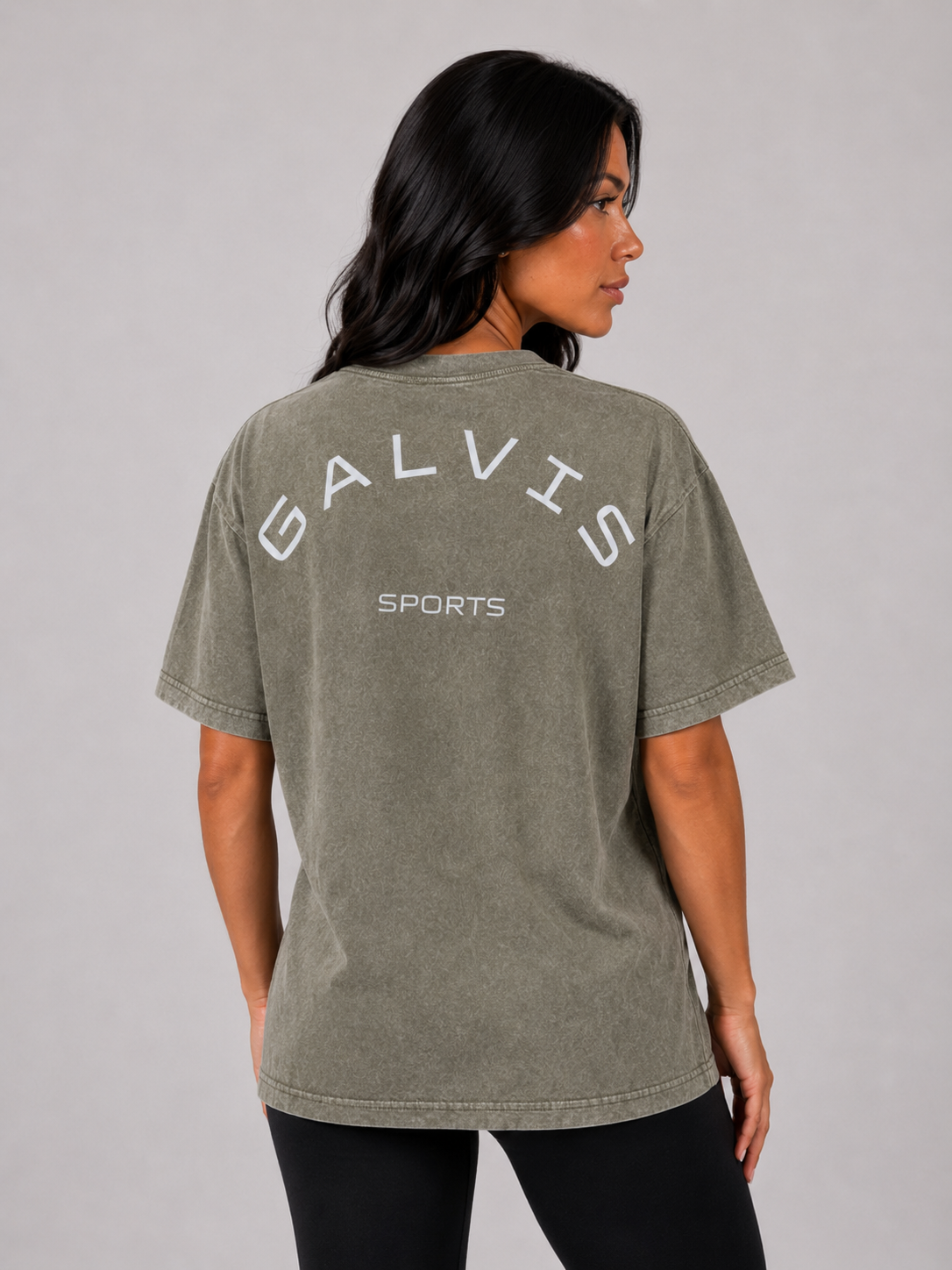 Washed Oversized T-Shirt – Army Green | Women’s Streetwear Tee | Galvis Sports