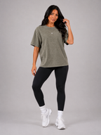 Washed Oversized T-Shirt – Army Green | Women’s Streetwear Tee | Galvis Sports