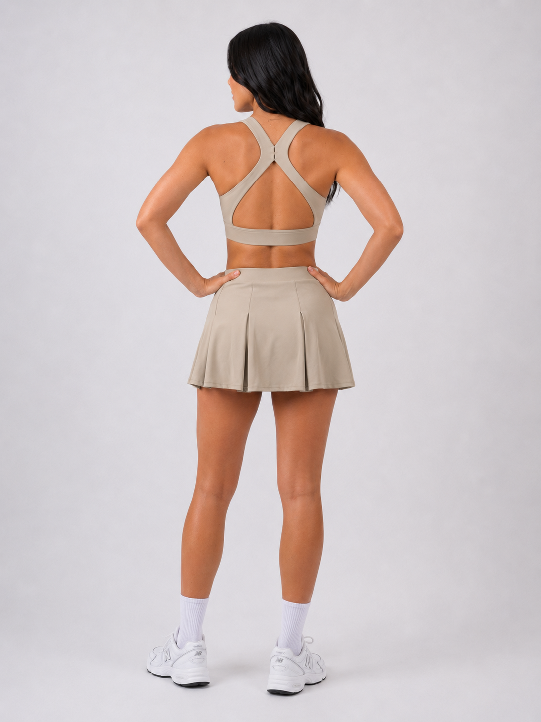 Tennis & Padel Set (3 Piece) – Beige | Women’s Performance Court Outfit | Galvis Sports