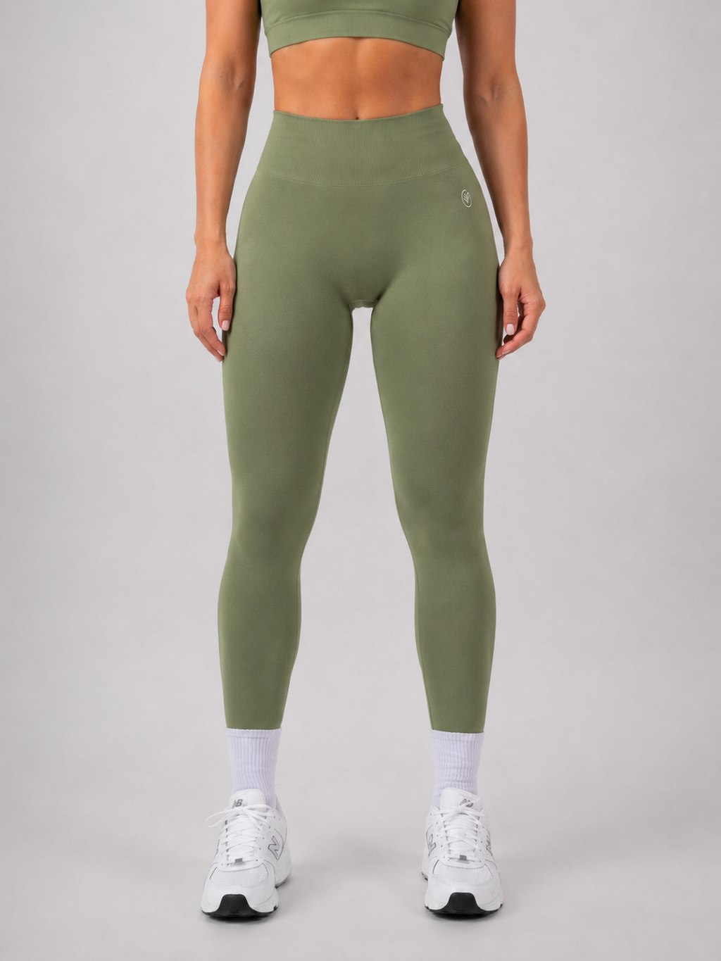 Seamless High-Waist Leggings – Green | Sculpting Squat Proof Fit | Galvis Sports