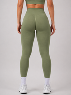 Seamless High-Waist Leggings – Green | Sculpting Squat Proof Fit | Galvis Sports
