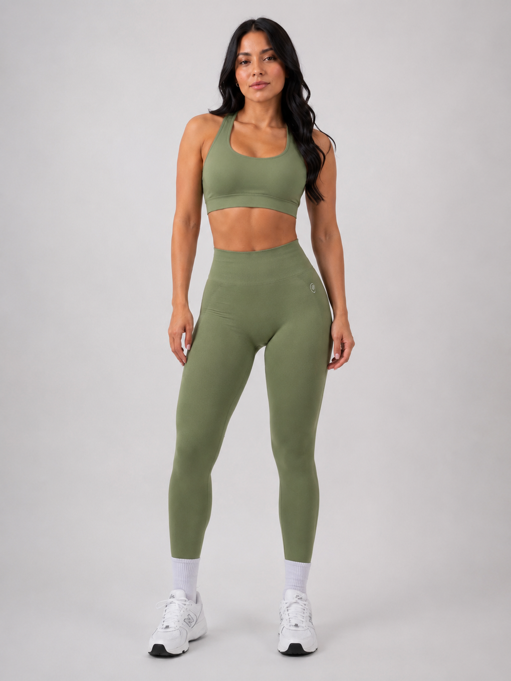 Seamless High-Waist Leggings – Green | Sculpting Squat Proof Fit | Galvis Sports