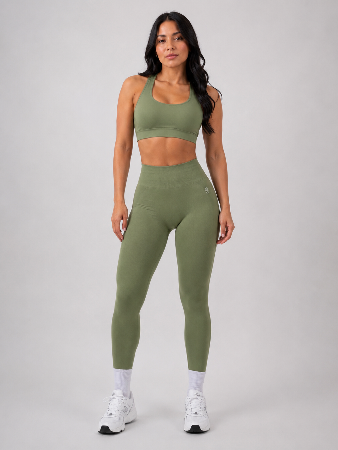 Seamless High-Waist Leggings – Green | Sculpting Squat Proof Fit | Galvis Sports