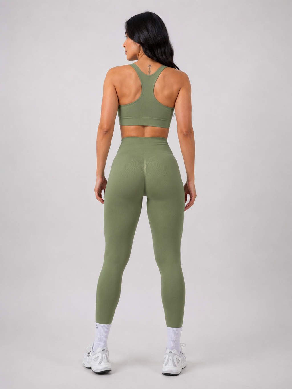 Seamless High-Waist Leggings – Green | Sculpting Squat Proof Fit | Galvis Sports