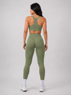 Seamless High-Waist Leggings – Green | Sculpting Squat Proof Fit | Galvis Sports