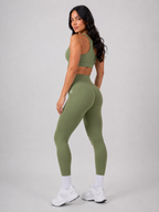 Seamless High-Waist Leggings – Green | Sculpting Squat Proof Fit | Galvis Sports