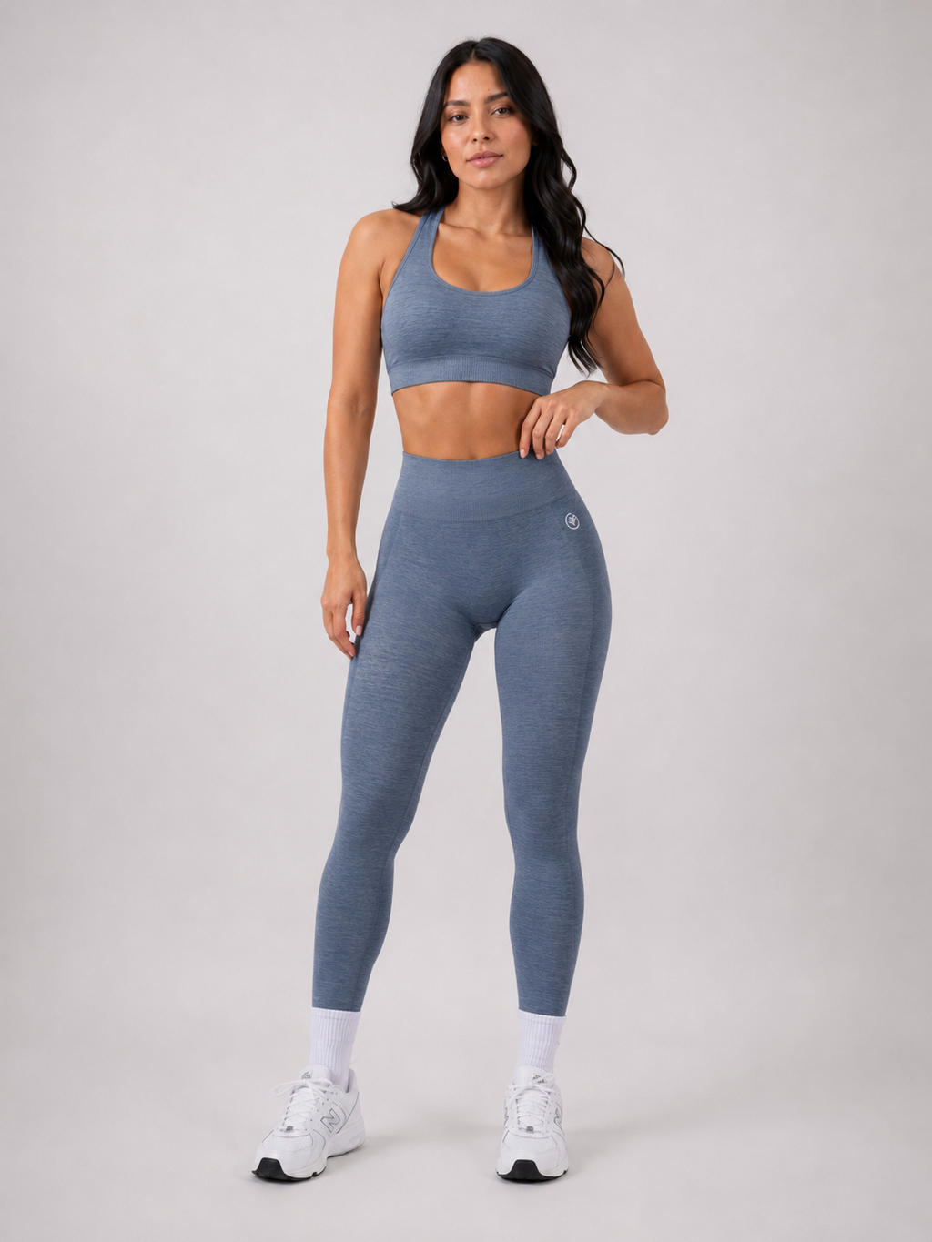 Seamless High-Waist Leggings – Light Blue | Sculpting Squat Proof Fit | Galvis Sports