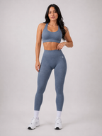 Seamless High-Waist Leggings – Light Blue | Sculpting Squat Proof Fit | Galvis Sports