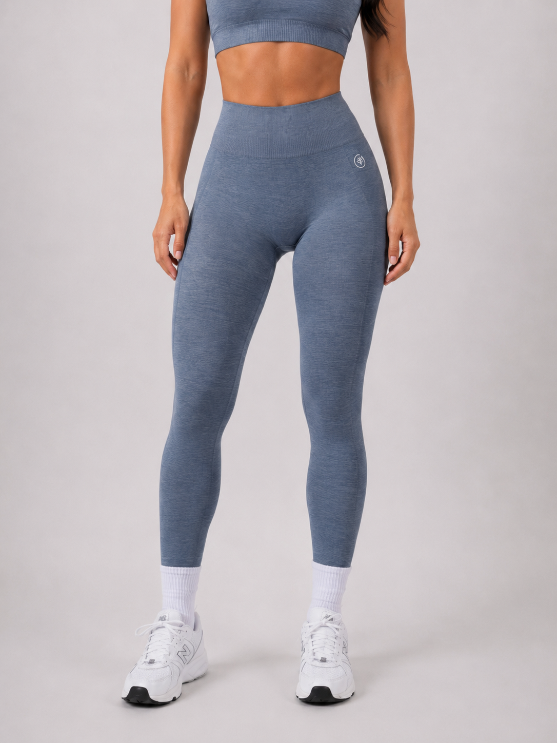 Seamless High-Waist Leggings – Light Blue | Sculpting Squat Proof Fit | Galvis Sports