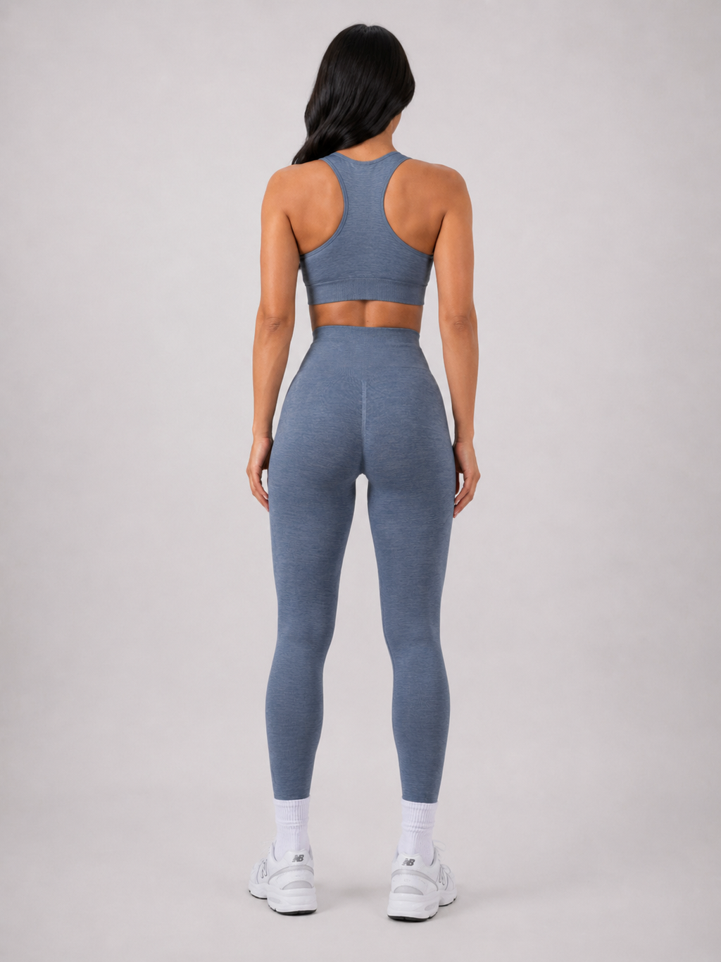 Seamless High-Waist Leggings – Light Blue | Sculpting Squat Proof Fit | Galvis Sports