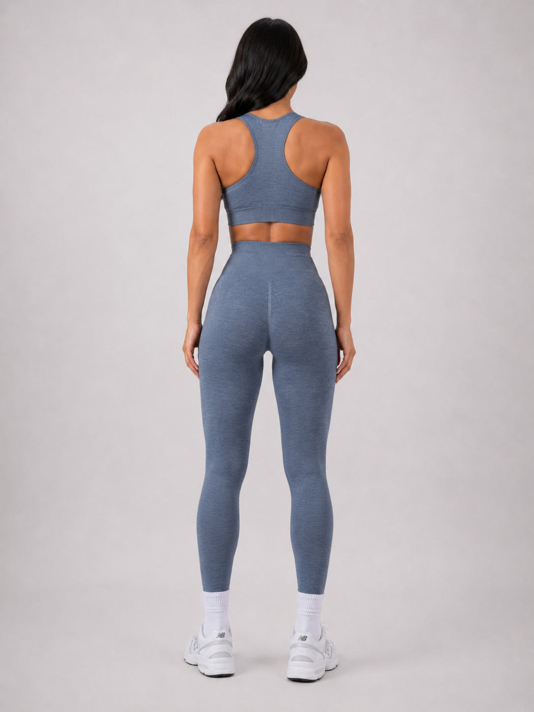 Seamless High-Waist Leggings – Light Blue | Sculpting Squat Proof Fit | Galvis Sports