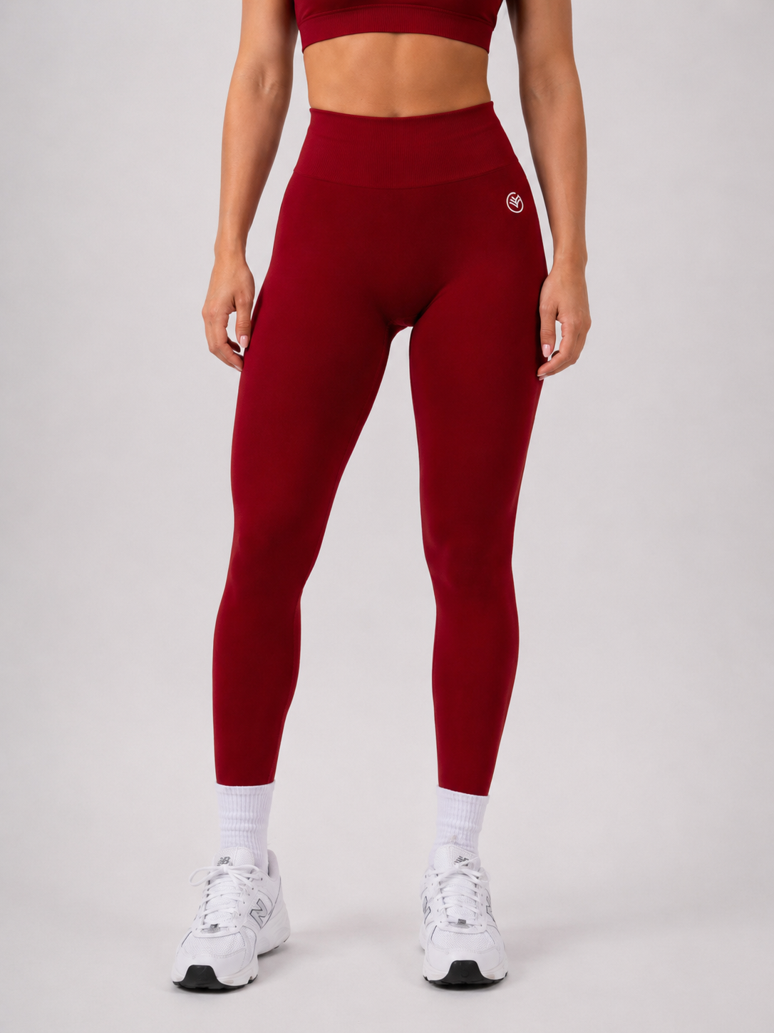 Seamless High-Waist Leggings – Deep Red | Sculpting Squat Proof Fit | Galvis Sports