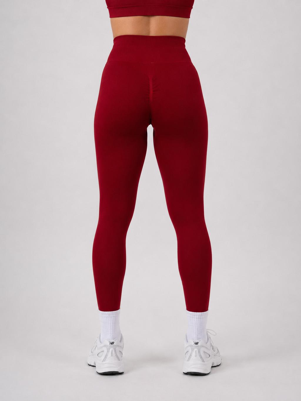 Seamless High-Waist Leggings – Deep Red | Sculpting Squat Proof Fit | Galvis Sports