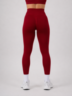 Seamless High-Waist Leggings – Deep Red | Sculpting Squat Proof Fit | Galvis Sports