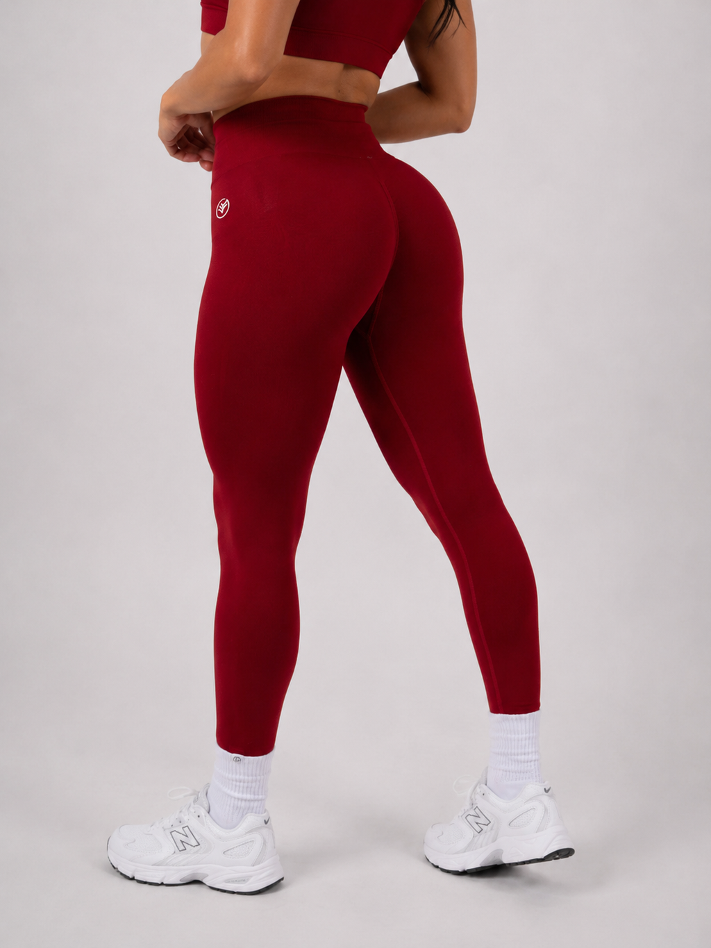 Seamless High-Waist Leggings – Deep Red | Sculpting Squat Proof Fit | Galvis Sports