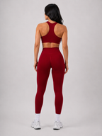 Seamless High-Waist Leggings – Deep Red | Sculpting Squat Proof Fit | Galvis Sports