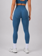 Seamless High-Waist Leggings – Blue Melange | Sculpting Gymwear | Galvis Sports