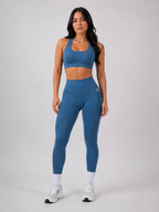 Seamless High-Waist Leggings – Blue Melange | Sculpting Gymwear | Galvis Sports