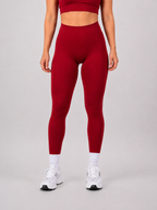 Scrunch Leggings – Deep Red | Sculpting High-Waist Fit | Galvis Sports