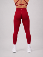 Scrunch Leggings – Deep Red | Sculpting High-Waist Fit | Galvis Sports