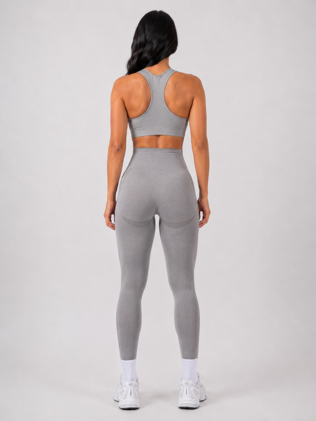 Seamless High-Waist Leggings – Grey | Women’s Sculpting Gymwear | Galvis Sports