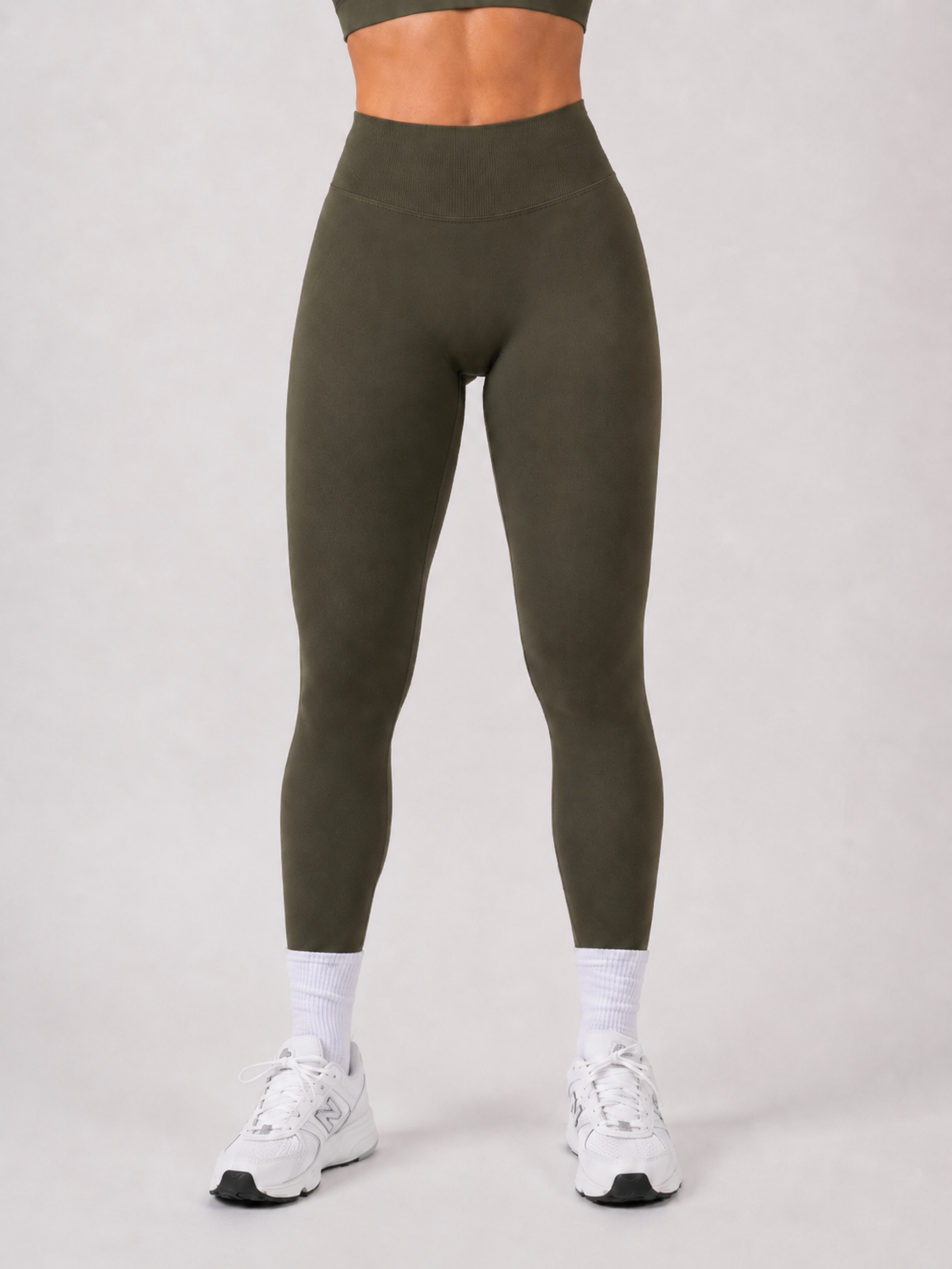 Scrunch Leggings – Army Green | Sculpting High-Waist Fit | Galvis Sports